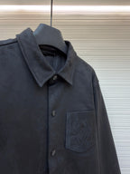 Graues Overshirt aus Baumwolle mit Taschen - Herren