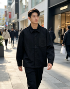 Graues Overshirt aus Baumwolle mit Taschen - Herren
