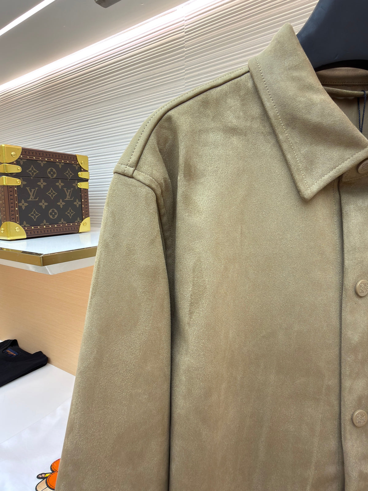 Graues Overshirt aus Baumwolle mit Taschen - Herren