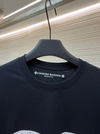 Marineblaues Langarm-Jersey-Shirt mit Zahlenmuster – Herren