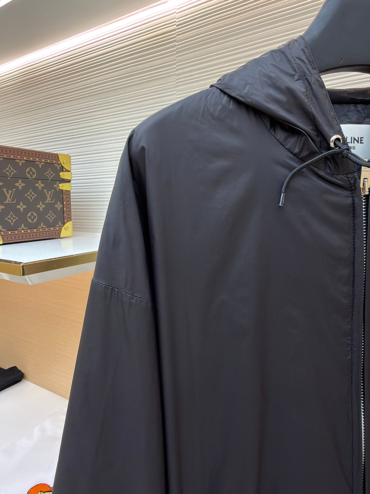 Schwarze Bomberjacke aus Nylon (glatt) – Herren
