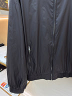Schwarze Bomberjacke aus Nylon (glatt) – Herren