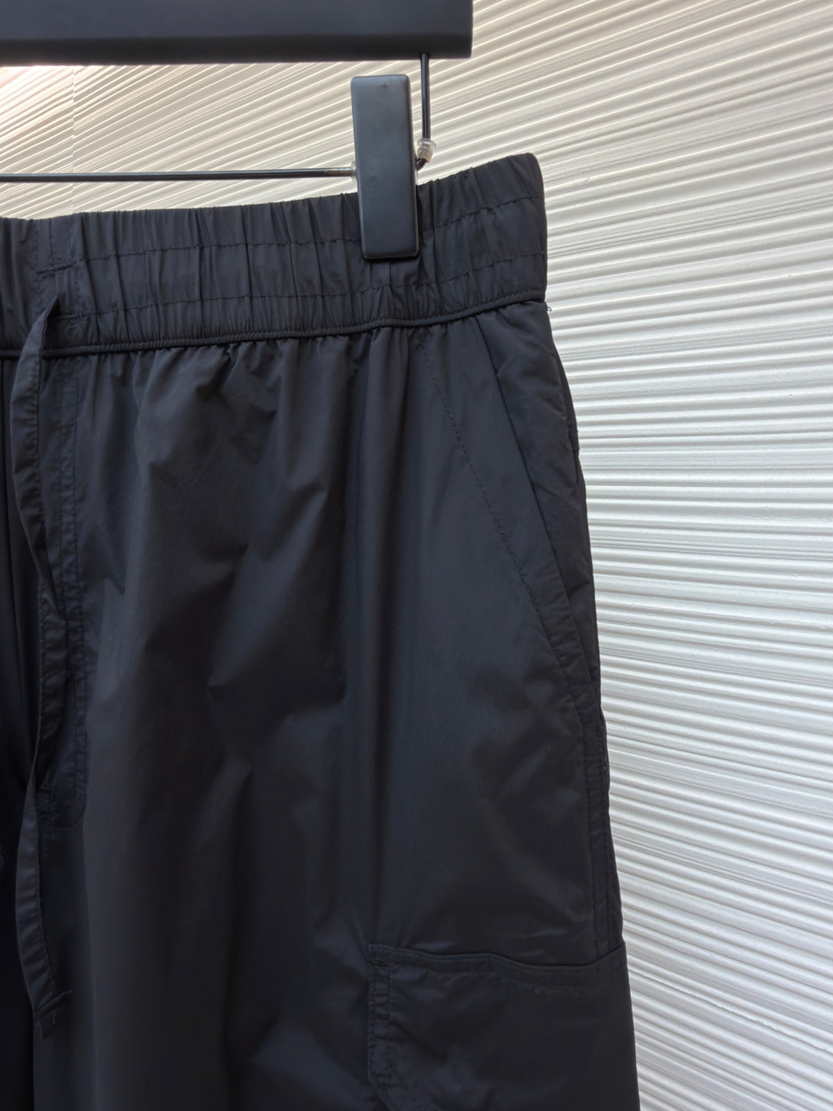 Black Cotton Plain Cargo - Men's