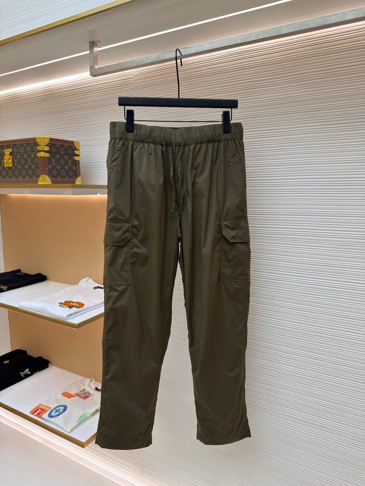Black Cotton Plain Cargo - Men's