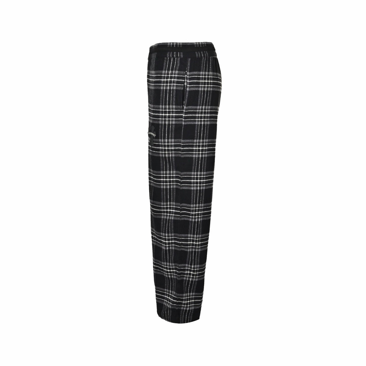 Black Wool Check Straight - Men's
