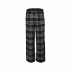 Schwarzer gerader Woll-Check - Herren