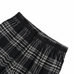 Schwarzer gerader Woll-Check - Herren