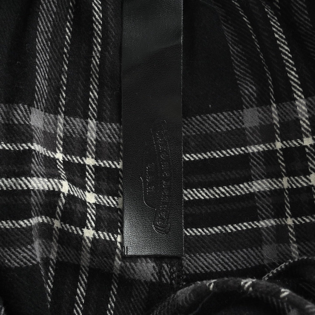 Black Wool Check Straight - Men's
