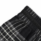Schwarzer gerader Woll-Check - Herren