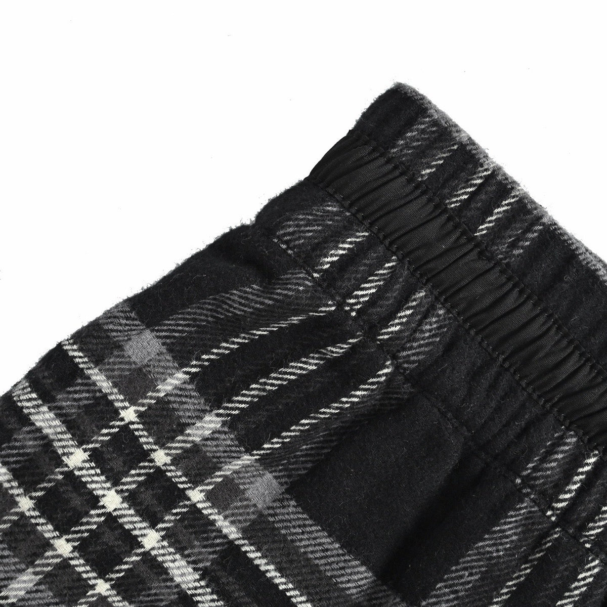 Schwarzer gerader Woll-Check - Herren