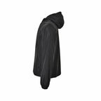 Schwarz Nylon Kapuzenjacke mit Kontrastkordel – Herren