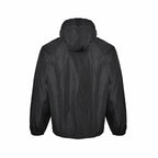 Schwarz Nylon Kapuzenjacke mit Kontrastkordel – Herren
