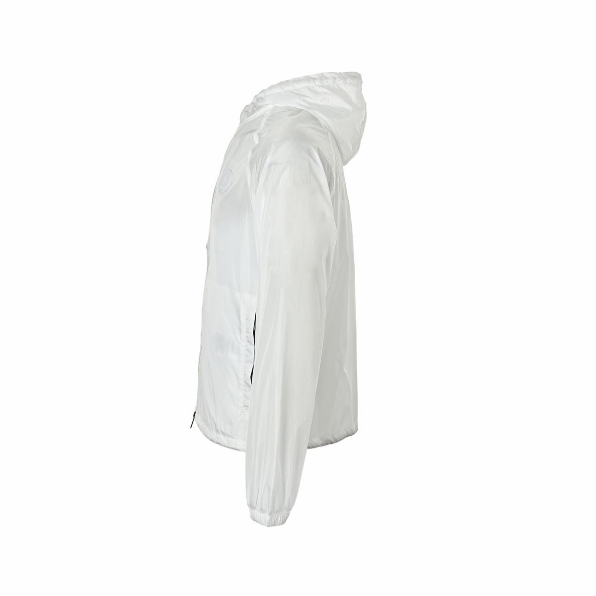 Schwarz Nylon Kapuzenjacke mit Kontrastkordel – Herren