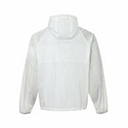 Schwarz Nylon Kapuzenjacke mit Kontrastkordel – Herren