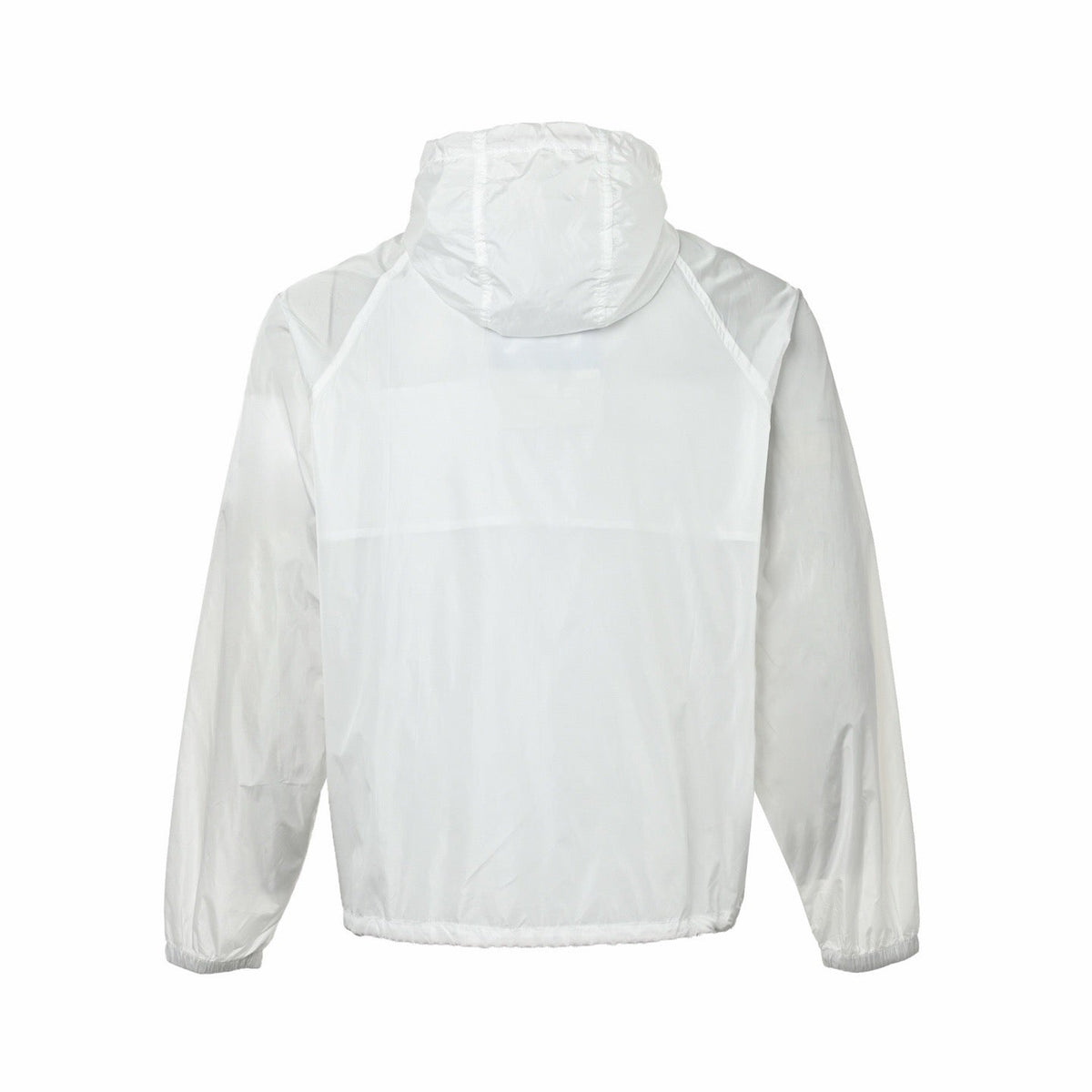 Schwarz Nylon Kapuzenjacke mit Kontrastkordel – Herren