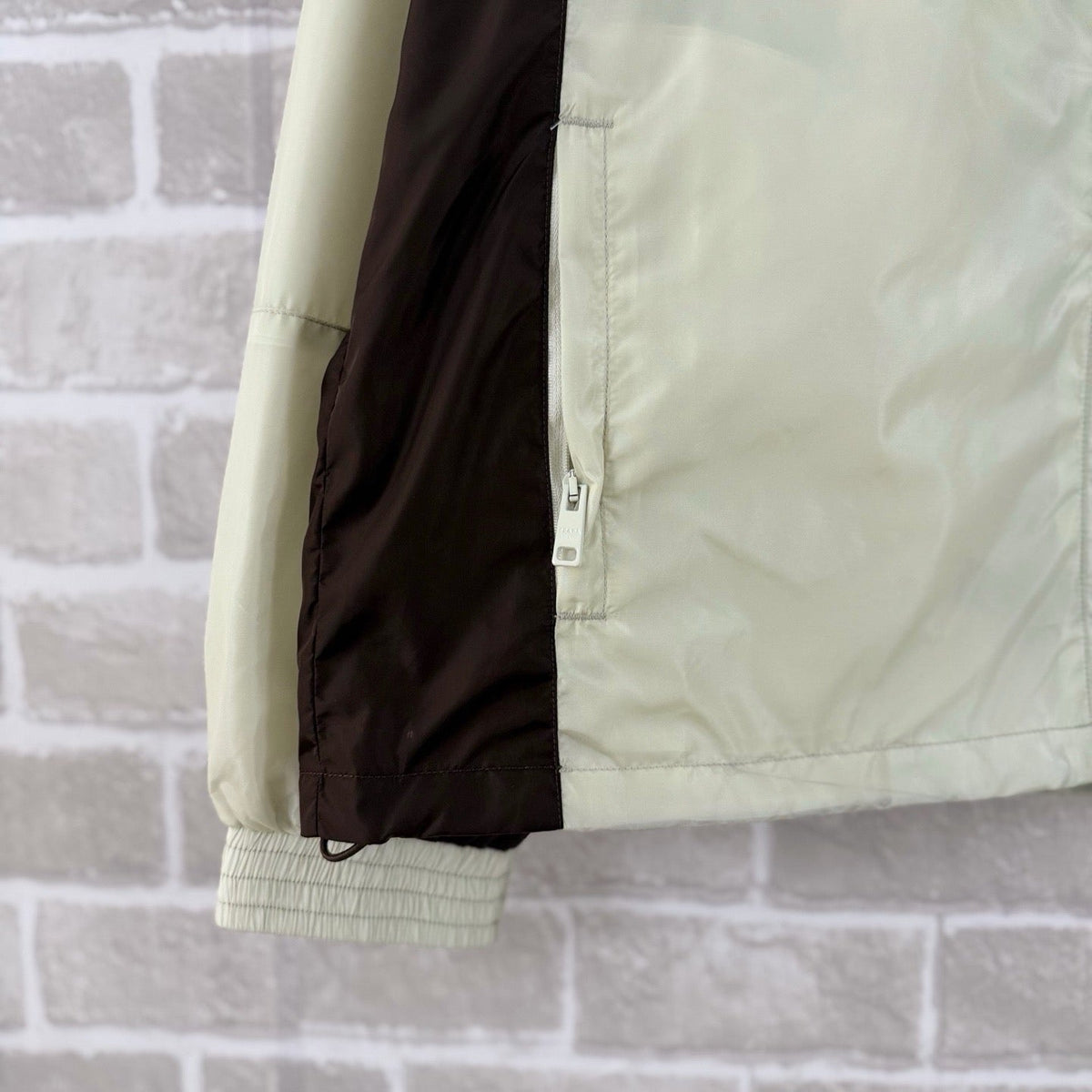 Creme-Jersey-Trainingsanzugjacke mit Kontraststreifen – Herren
