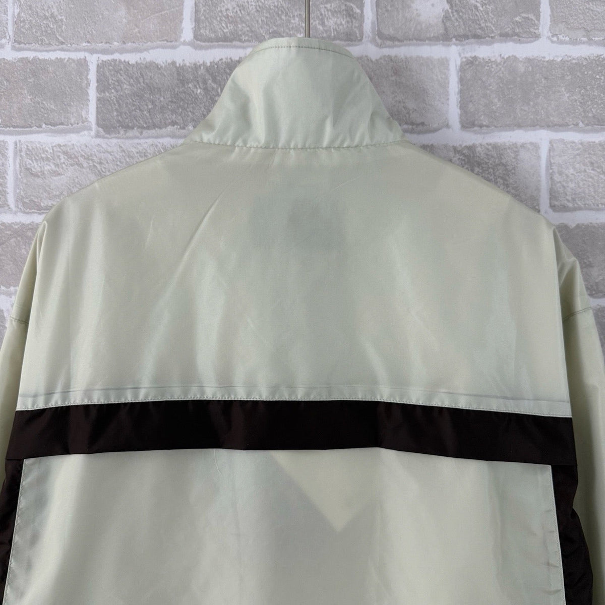 Creme-Jersey-Trainingsanzugjacke mit Kontraststreifen – Herren