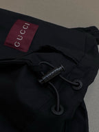 Schwarz Nylon Uni Kapuze - Herren