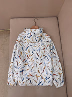 Bedruckter Kapuzenpullover aus weißem Nylon – Herren