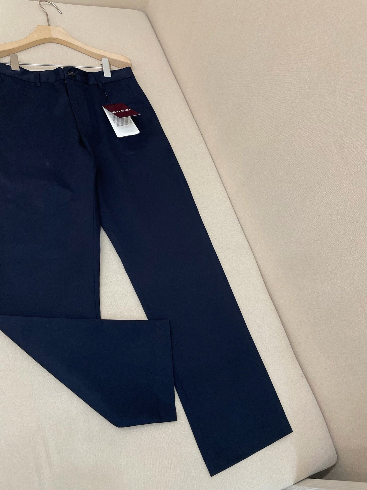 Navy Cotton Plain Straight - Men's