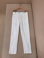 Navy Cotton Plain Straight - Men's