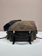 Light Blue Nylon Messenger Crossbody Bag