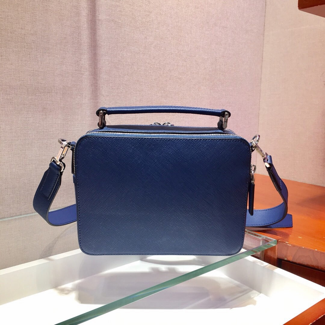 Leather Box Camera Crossbody Bag
