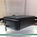 Leather Box Camera Crossbody Bag