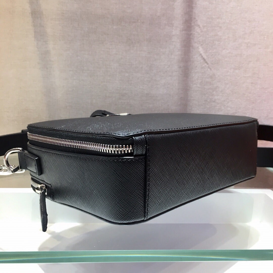Leather Box Camera Crossbody Bag