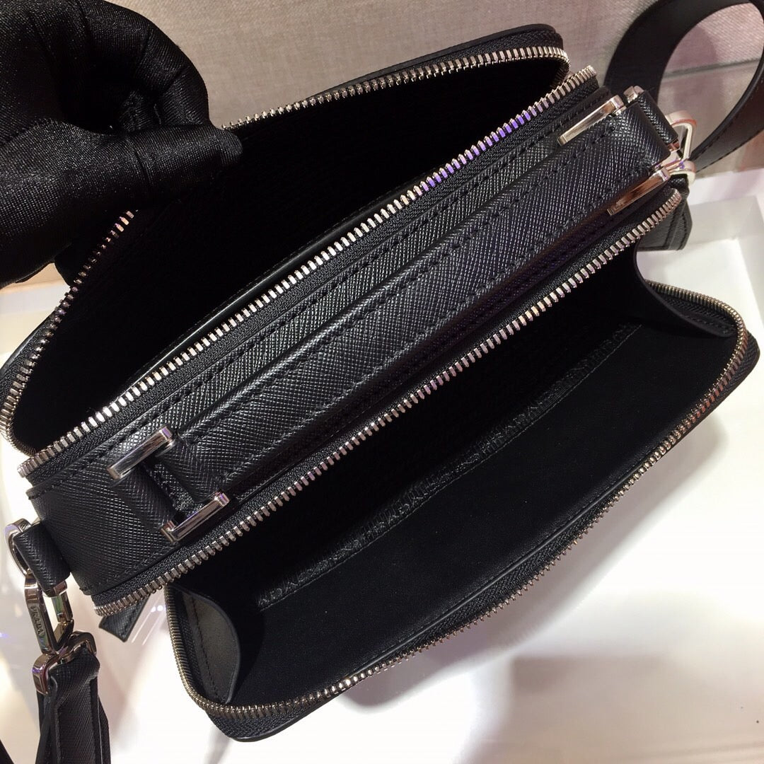 Leather Box Camera Crossbody Bag