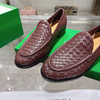 Schwarzer gewebter Intrecciato-Leder-Slipper – Herren