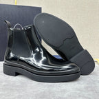 Black Patent Plain Chelsea Boot - Men's