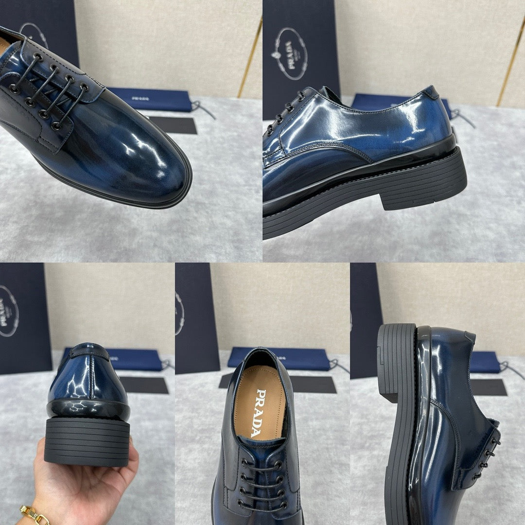 Dunkelblaue Derby-Schuhe – Herren