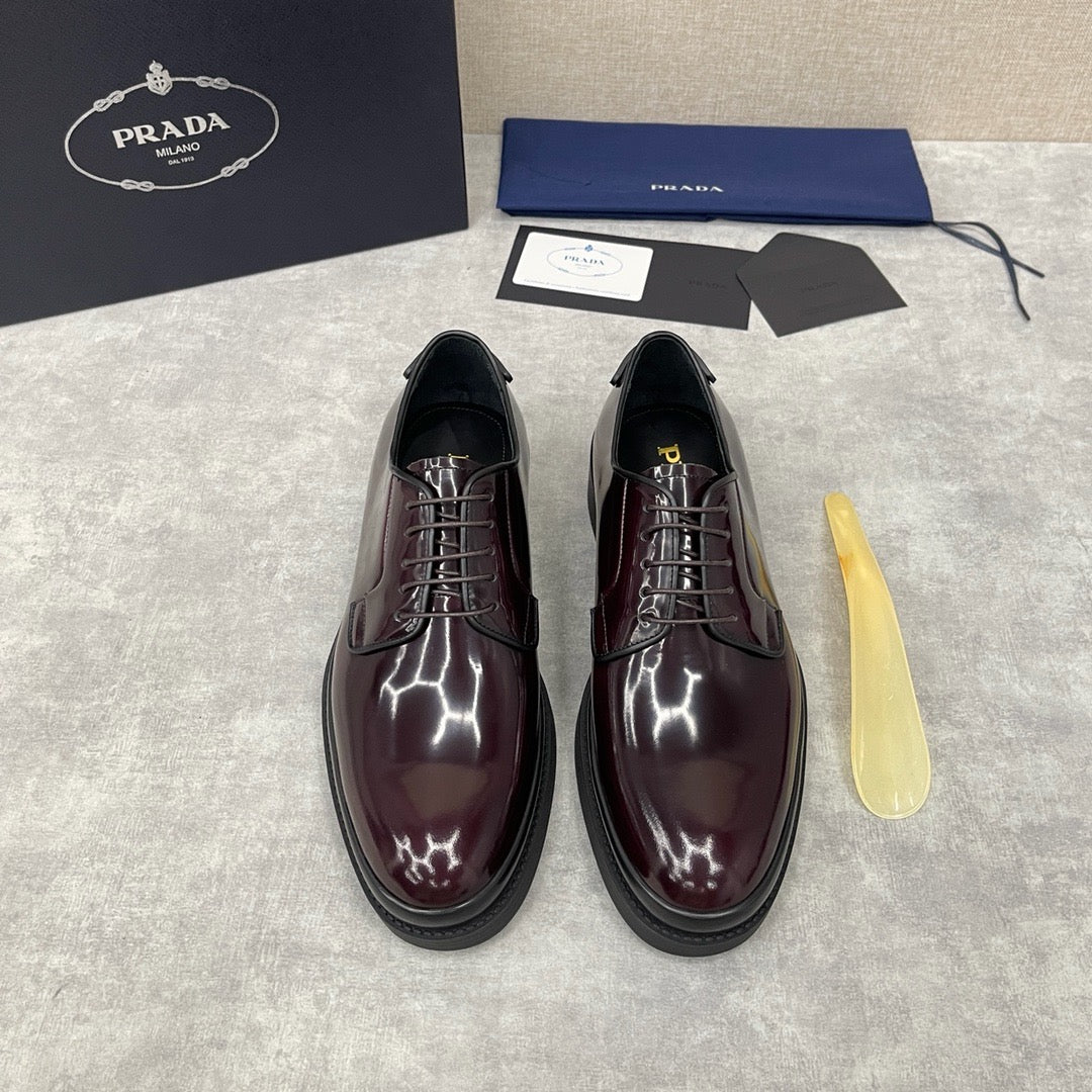 Dunkelbraune Derby Schuhe - Herren
