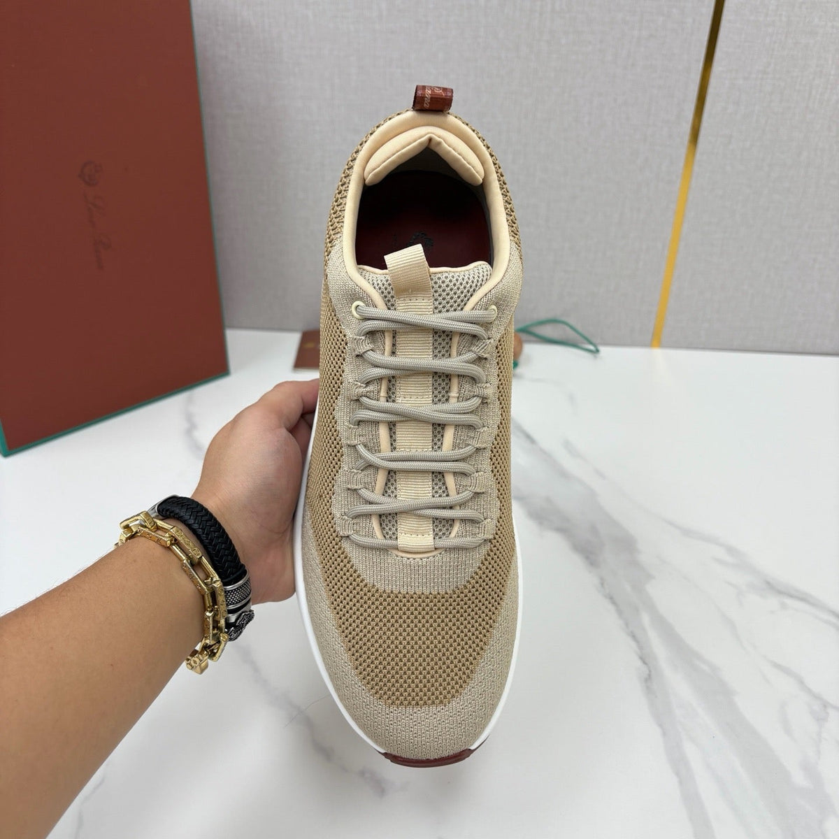 Grey Suede Colourblock Runner - Men's