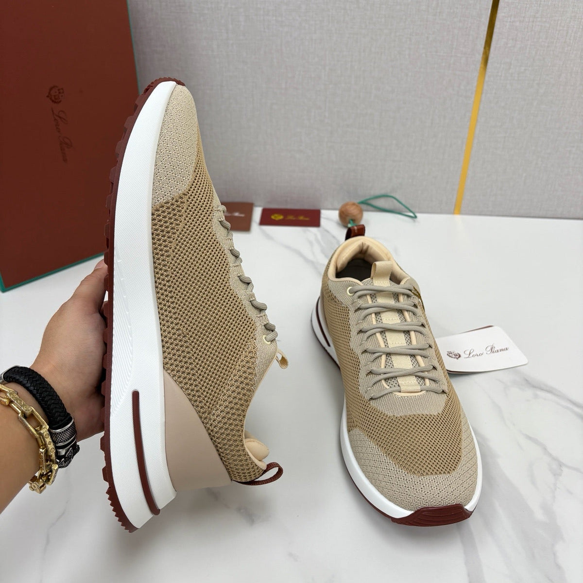 Grey Suede Colourblock Runner - Men's
