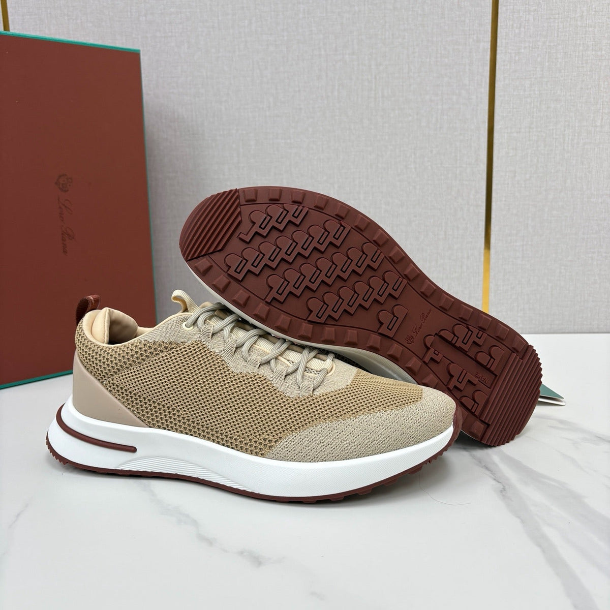 Grey Suede Colourblock Runner - Men's