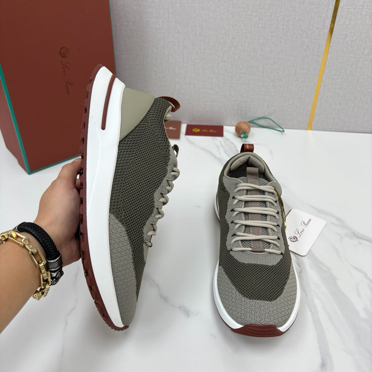 Grey Suede Colourblock Runner - Men's
