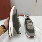 Grey Suede Colourblock Runner - Men's