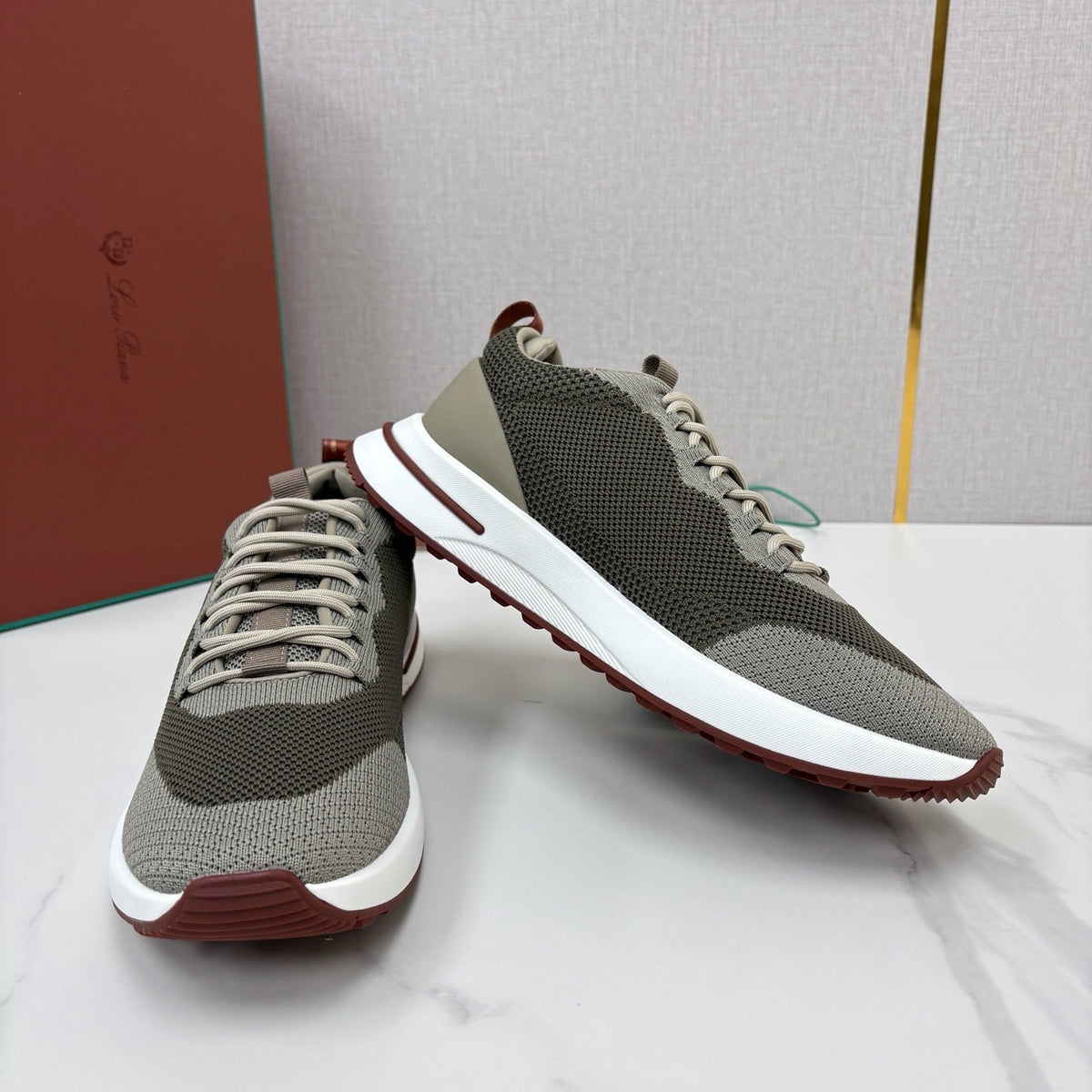 Grey Suede Colourblock Runner - Men's