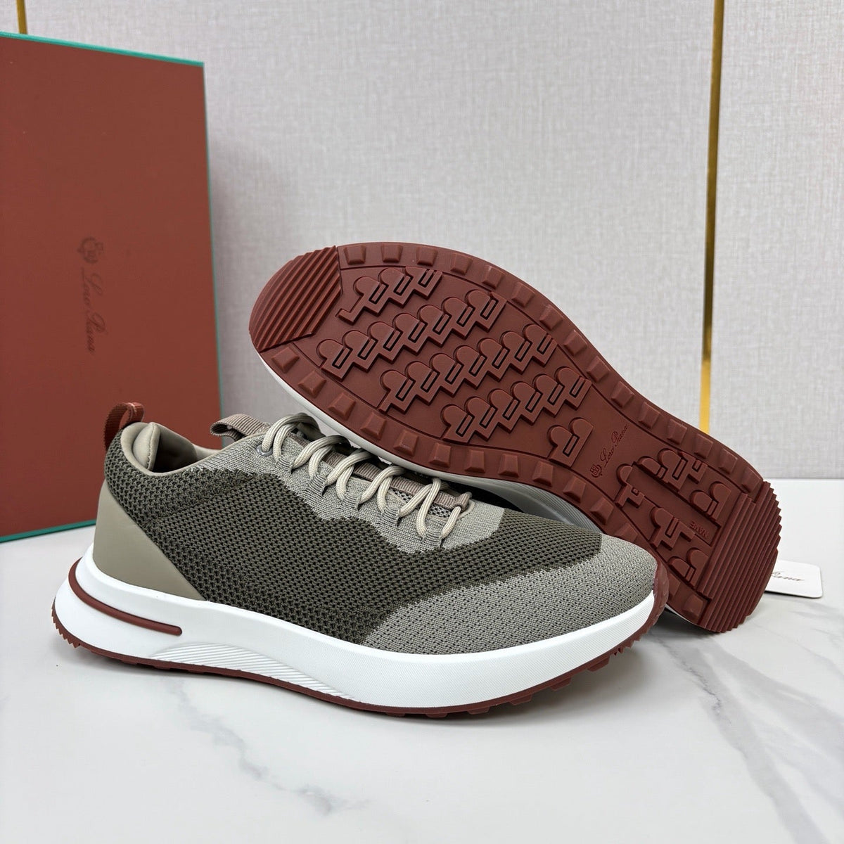 Grey Suede Colourblock Runner - Men's