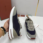 Grey Suede Colourblock Runner - Men's