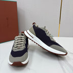 Grey Suede Colourblock Runner - Men's