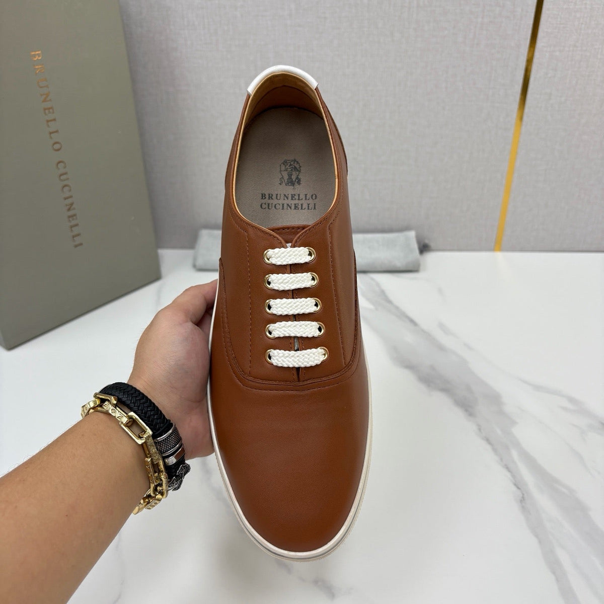 Mehrfarbige Derbyschuhe – Herren