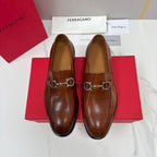 Brown Leather Horsebit Loafer - Men's