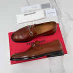 Brown Leather Horsebit Loafer - Men's