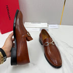 Brown Leather Horsebit Loafer - Men's