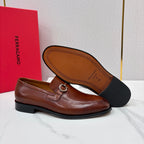 Brown Leather Horsebit Loafer - Men's