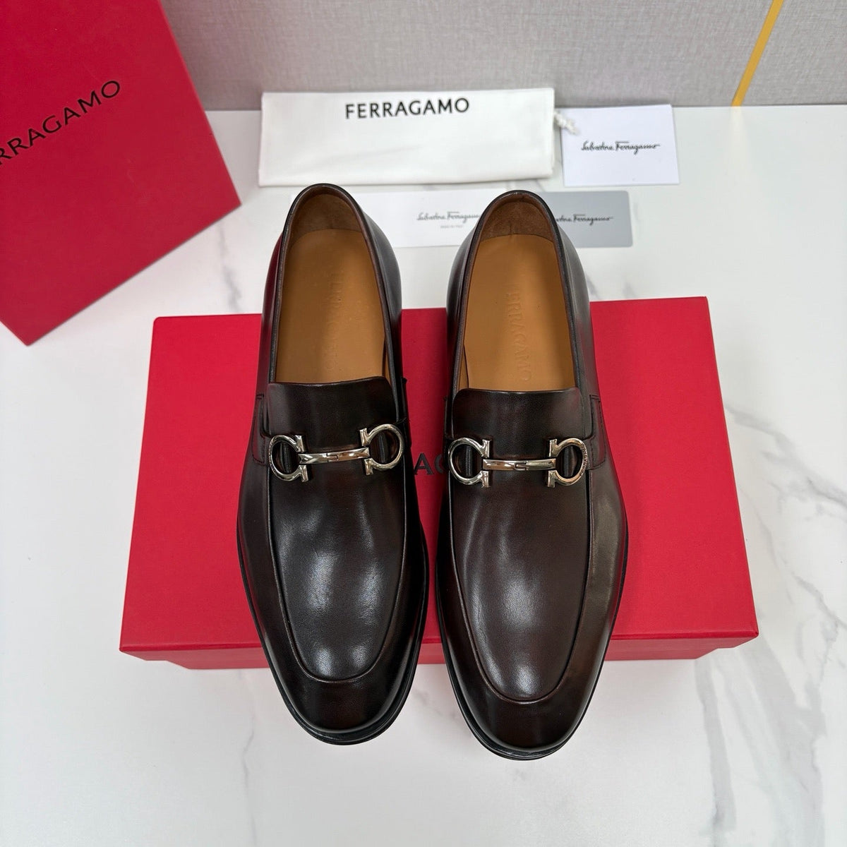 Brown Leather Horsebit Loafer - Men's