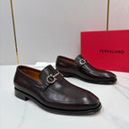 Brown Leather Horsebit Loafer - Men's